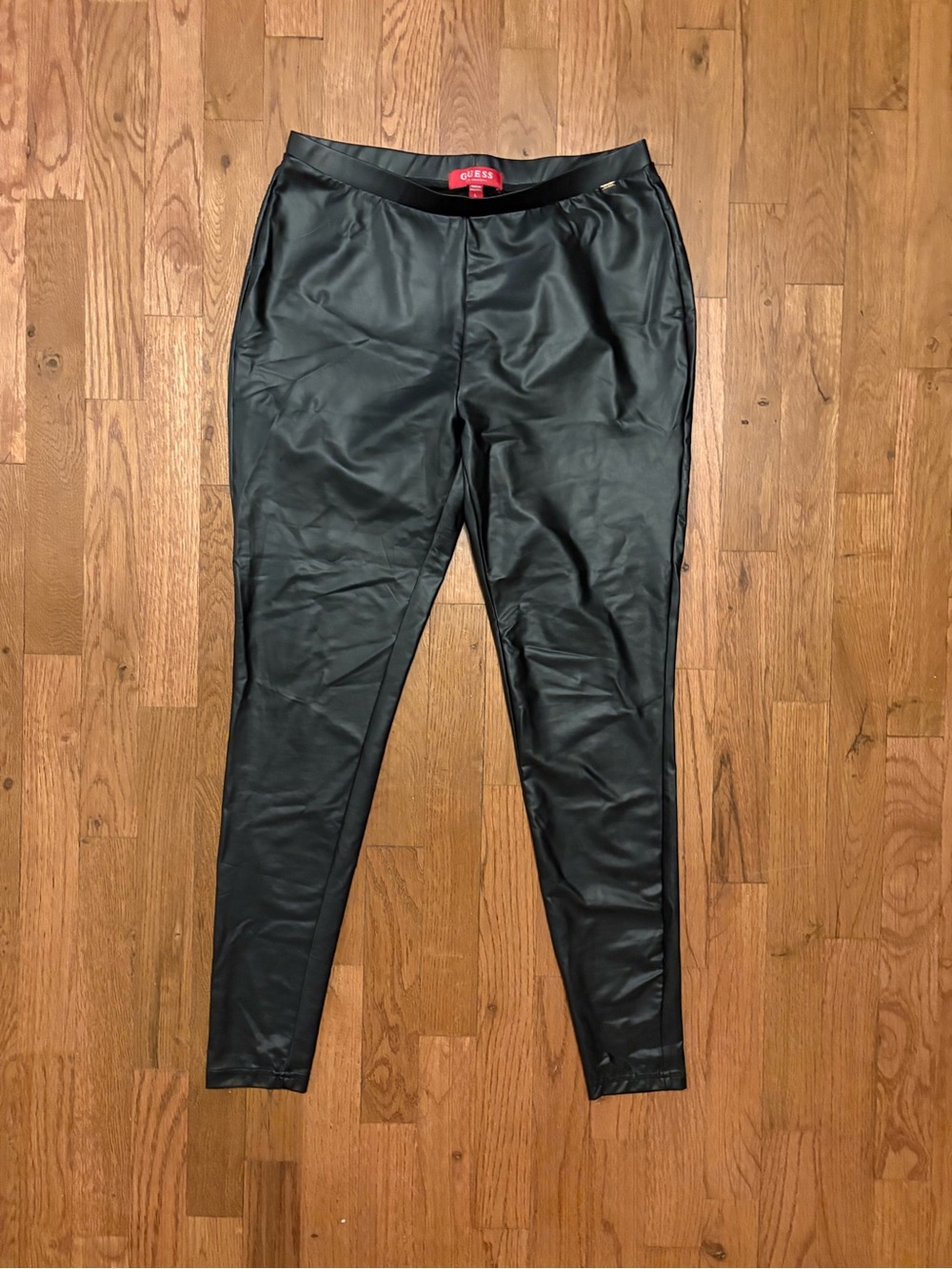 Guess black faux leather pants